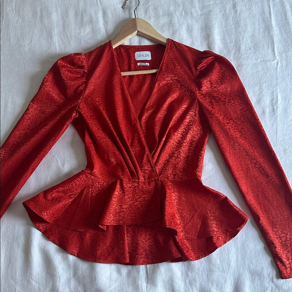 SAYLOR Scarlet Textured Blouse
